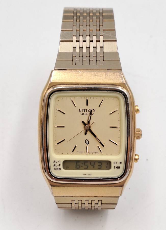 Pre-owned Vintage Citizen Analogue -Digital Alarm Quartz watch -Working