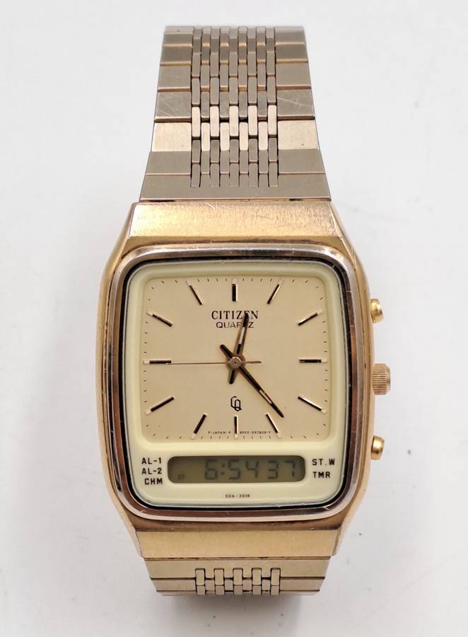 Pre-owned Vintage Citizen Analogue -Digital Alarm Quartz watch -Working