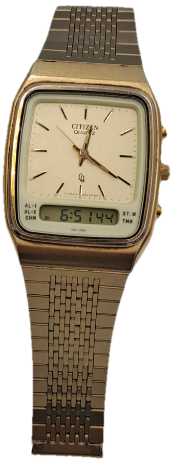 Pre-owned Vintage Citizen Analogue -Digital Alarm Quartz watch -Working