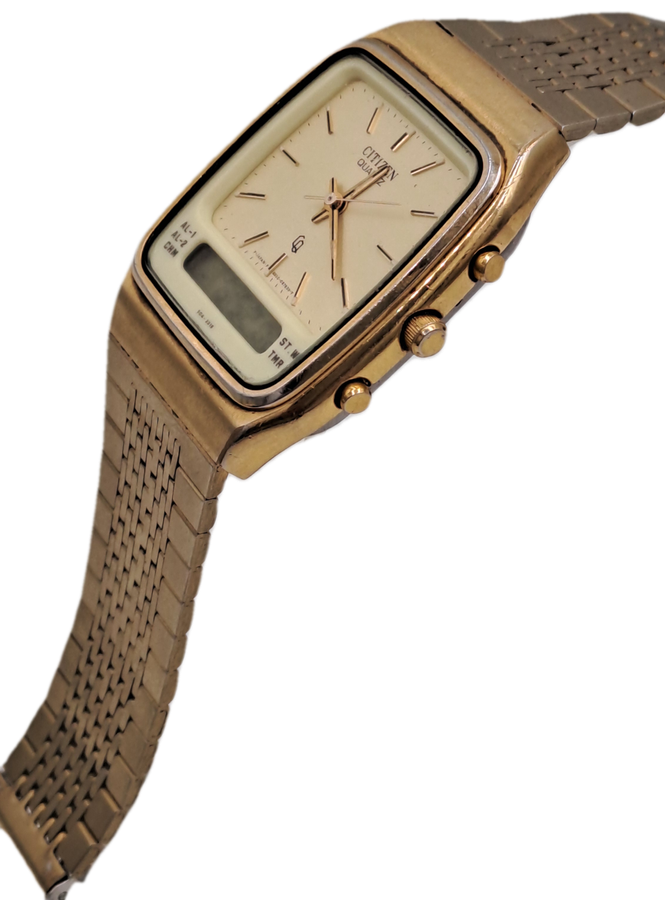 Pre-owned Vintage Citizen Analogue -Digital Alarm Quartz watch -Working