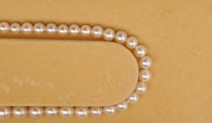 Vintage Simulated Pearl Necklace By Lotus - in Box