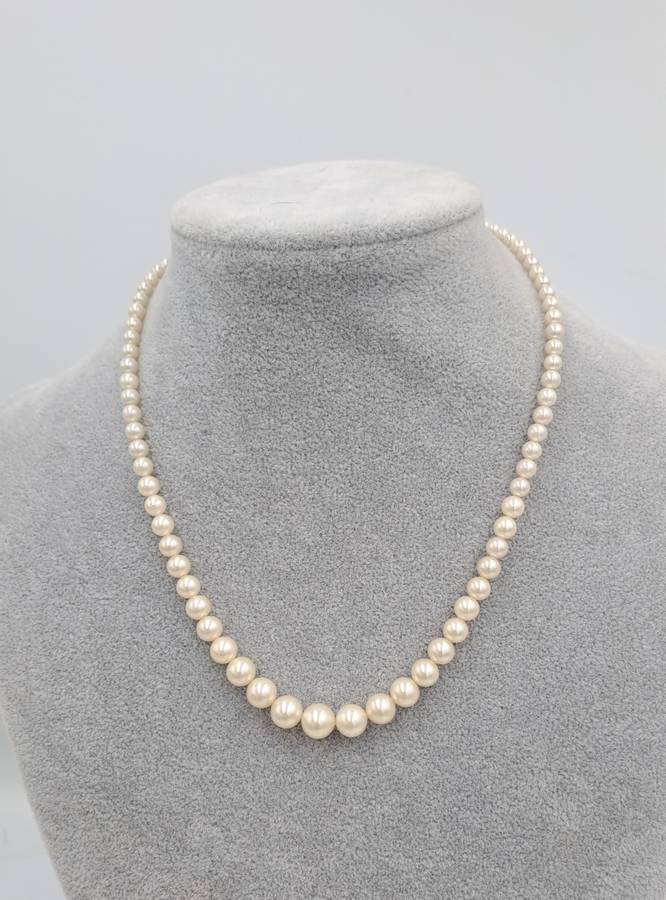 Vintage Simulated Pearl Necklace By Lotus - in Box