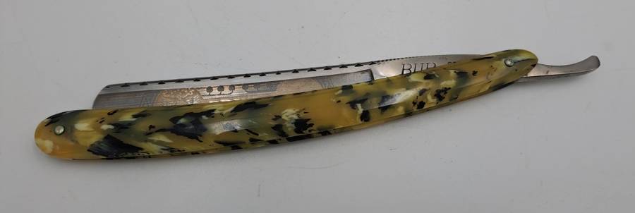 Vintage WALD -SOLINGEN Prima Bur cut throat razor - made in Germany with Box