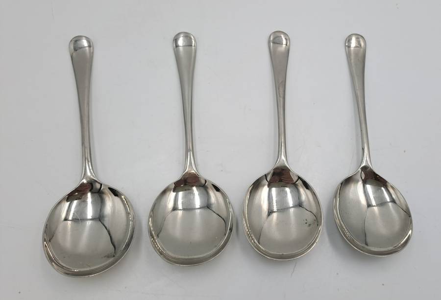 4 Vintage Resilco Rustless Nickel Silver Spoons -Sheffield