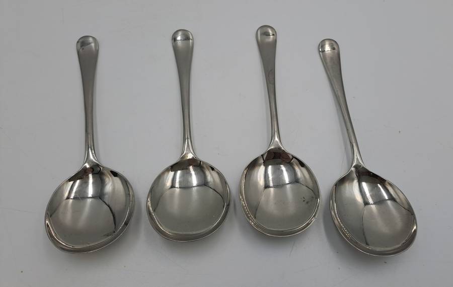 4 Vintage Resilco Rustless Nickel Silver Spoons -Sheffield