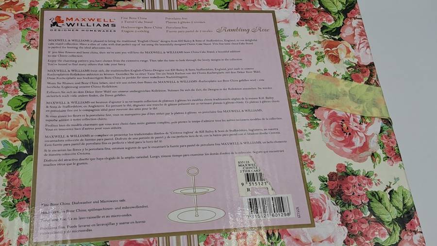 Maxwell & Williams Rambling Rose 2 Tier Cake Stand