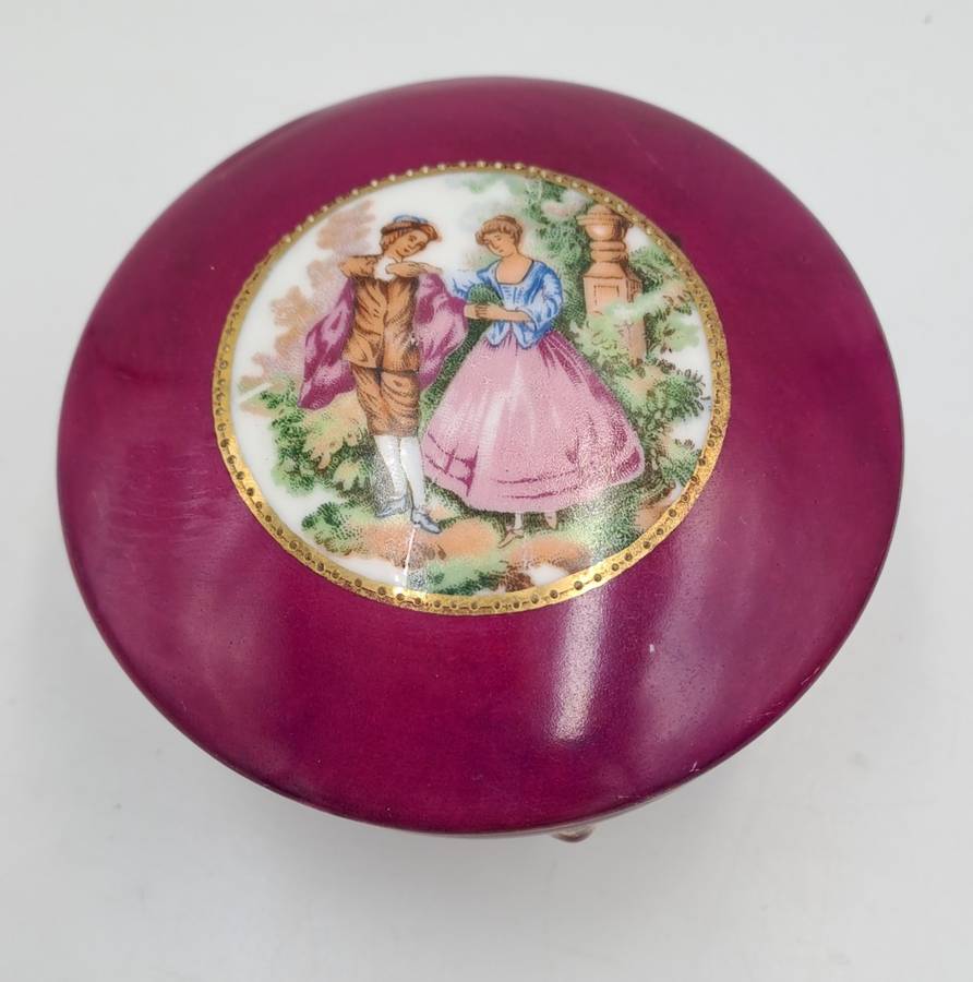 Vintage French Porcelain Trinket with Lid Nr.3872/A