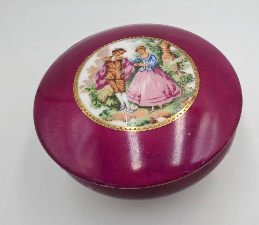 Vintage French Porcelain Trinket with Lid Nr.3872/A