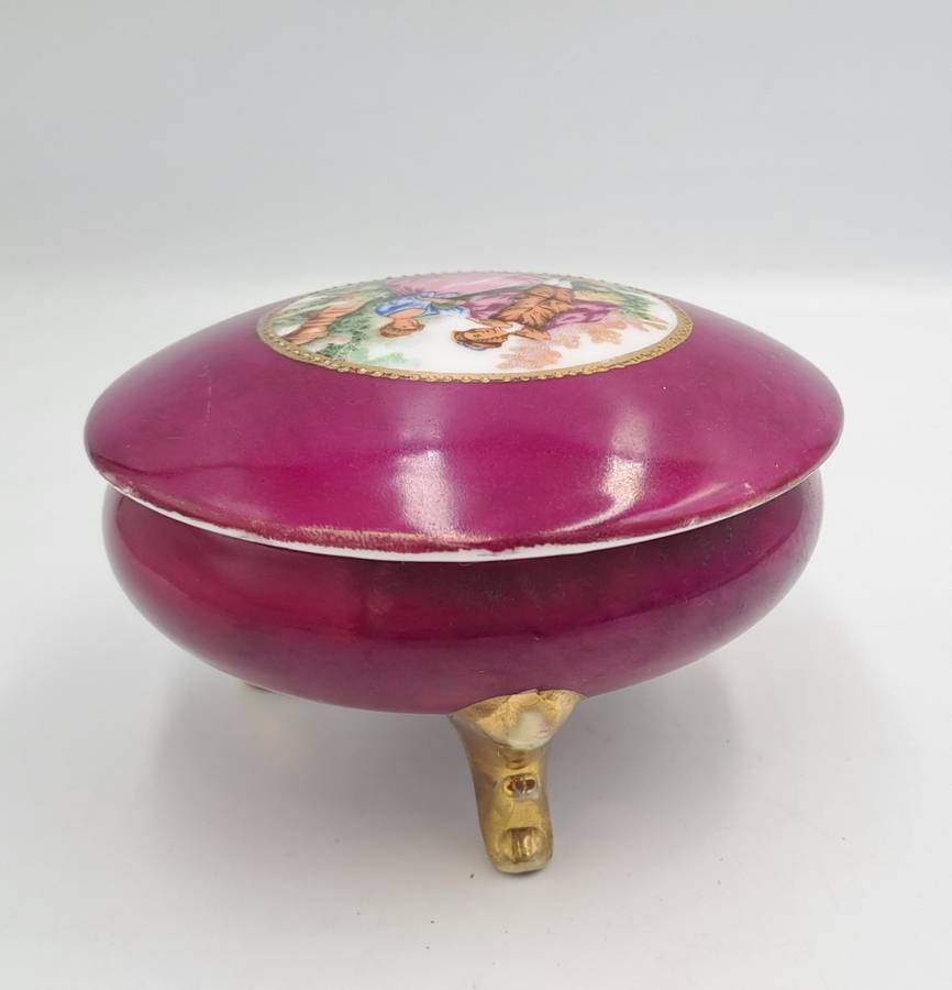 Vintage French Porcelain Trinket with Lid Nr.3872/A