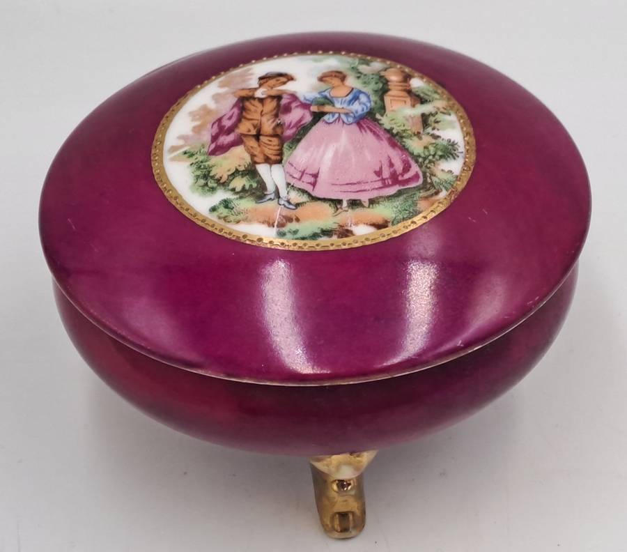 Vintage French Porcelain Trinket with Lid Nr.3872/A
