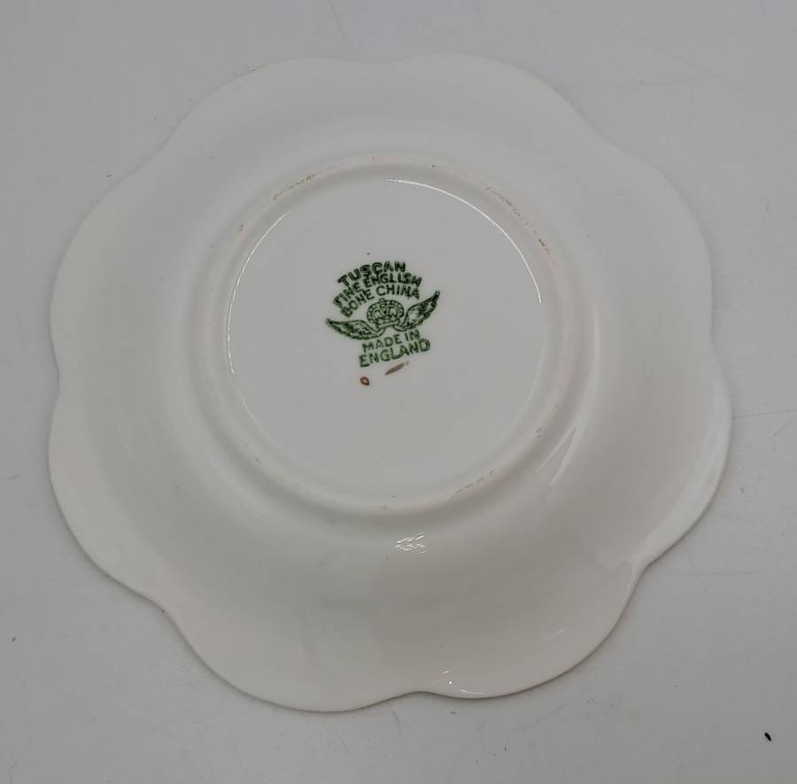 Small Vintage Tuscan Fine English Bone China Bon Bon /  Sweet Dish