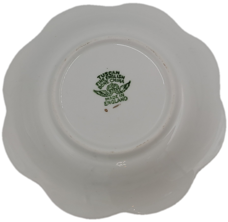 Small Vintage Tuscan Fine English Bone China Bon Bon /  Sweet Dish