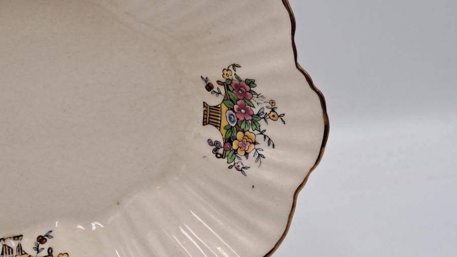 Vintage Longton Royal Art Pottery Porcelain Tray -Made in England