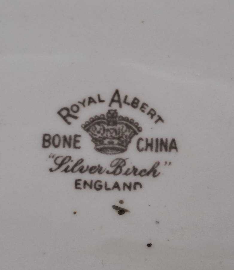 Vintage Royal Albert SILVER BIRCH Tray  Bone China England 290x132mm
