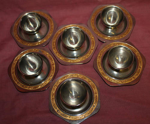 Crazy R1 Start!!!  6 Stainless Steel Egg Cups - 490g - 90mm x 35mm