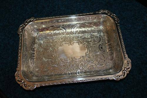 A Vintage Silver Plated (EPNS) serving Tray made in England 40mm high X 268mm x 195mm -see more