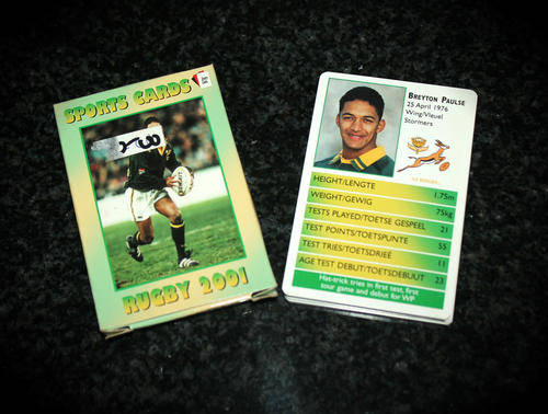 Sport Cards -2001 Springbok Rugby team - Card Game