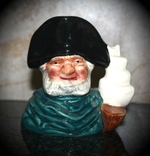 Genuine Staffordshire  Hand Painted Shorter & Son Ltd Character Jug - Captain Ahab-England