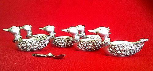 set of 6 Silver plated cruets