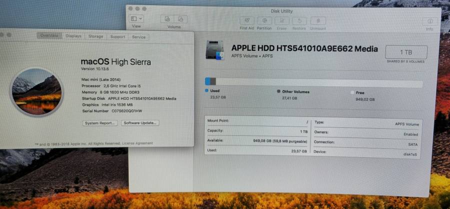 Mac Mini - Intel Core i5, 1TB HDD, 8GB (Late 2014)
