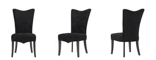 DALLAS FABRIC DINING CHAIR | BLACK SUEDE | DARK WOODEN FEET | LIMITED CLEARANCE SALE