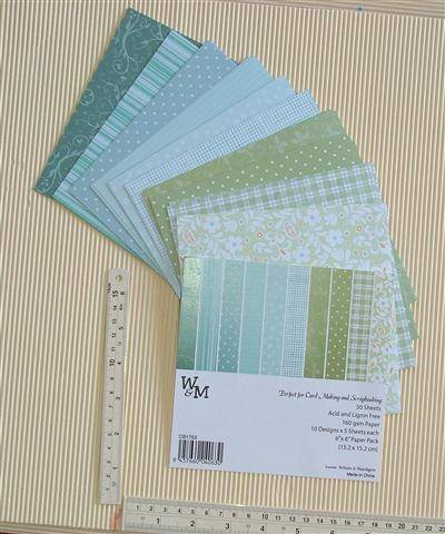 WM PATTERN PAPER PACK 6x6" GREEN  MIX