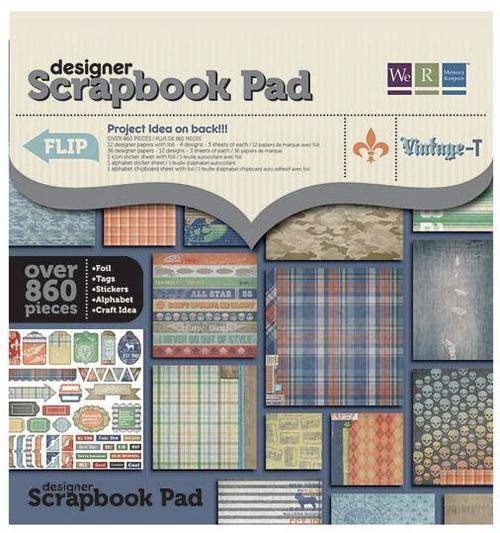 12x12 " WRM SCRAPBOOK PAD - VINTAGE 860 pieces