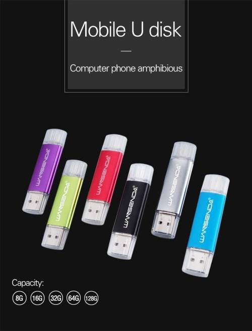 WANSENDA Fast Speed USB 3.0 OTG Pen drive 32GB Metal USB Flash Drive