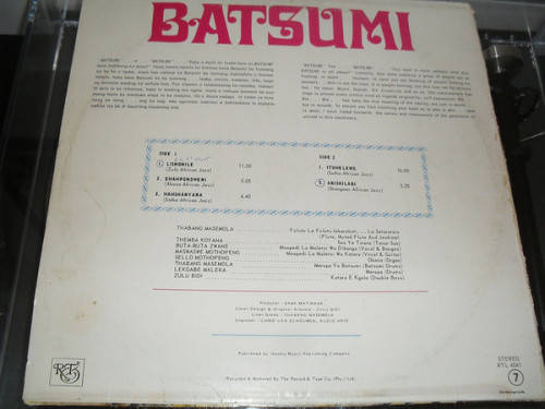 Batsumi-Batsumi (rare SA tribal jazz-second pressing released in 1978)