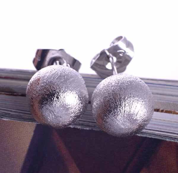 Dusty 9K White Gold Filled Ball Stud Earrings,Dia 10mm,E476