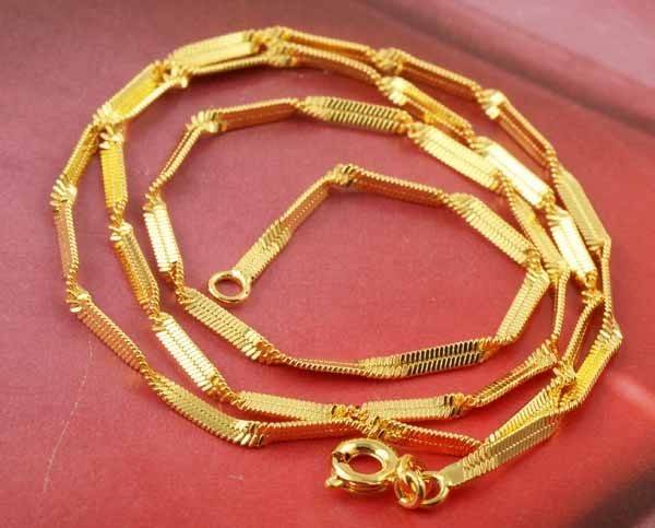 9K Gold Filled Classic Water Wave Womens Chain,C348