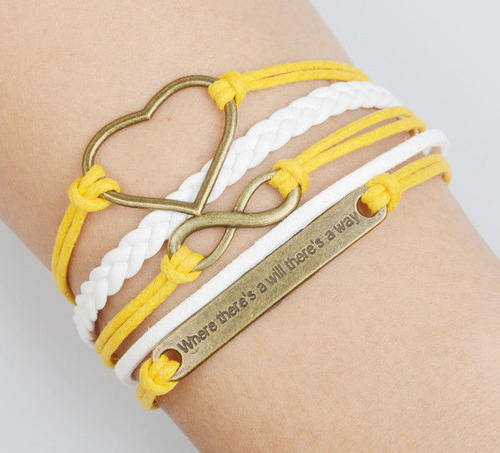 Infinity Heart Bronze Friendship Charm Bracelet