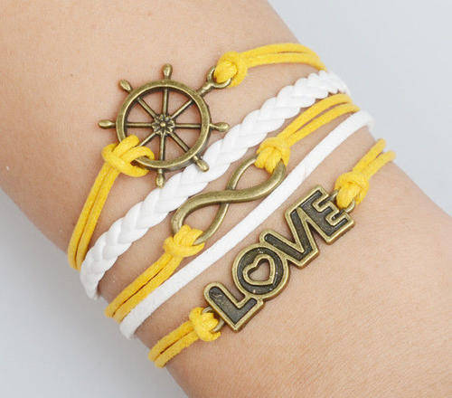 Infinity Love Antique Friendship Charm Leather Cute Bracelet