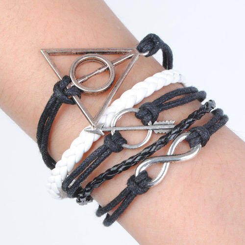 Hot Infinity Antique Silver Charm Leather Cute Bracelet (146831731)