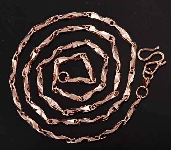 9K Real Rose Gold Filled Necklace 45cm x 2mm (145574913)