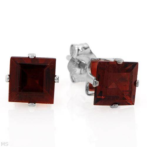 1.5 Carat Genuine Garnet 925 Sterling Silver Earrings!