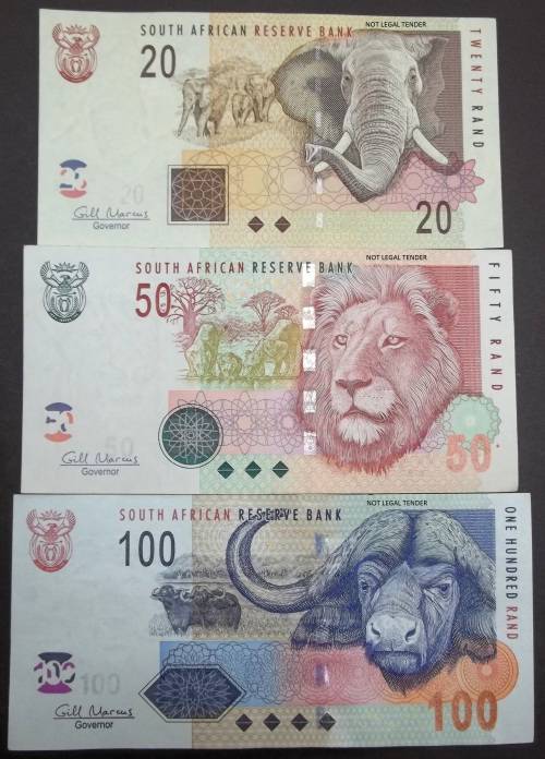 SA 20, 50, 100 Rand 2010 - G Marcus 1st Issue - All in Great condition