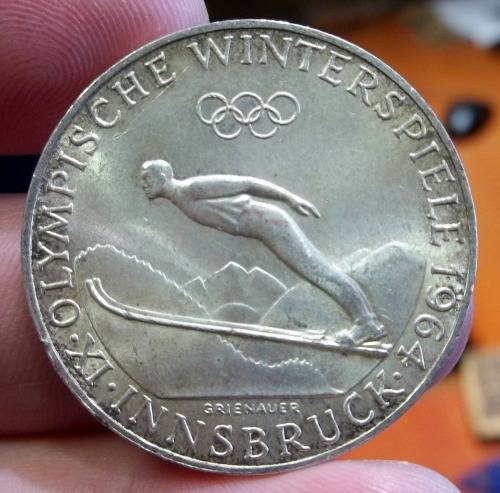 20g of 0.900 Silver - Austria 50 Schilling 1964 - Winter Olympics, Innsbruck