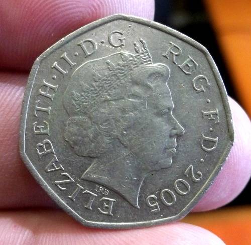 UK 50 Pence 2005 - 250yr anniversary of Johnson's Dictionary