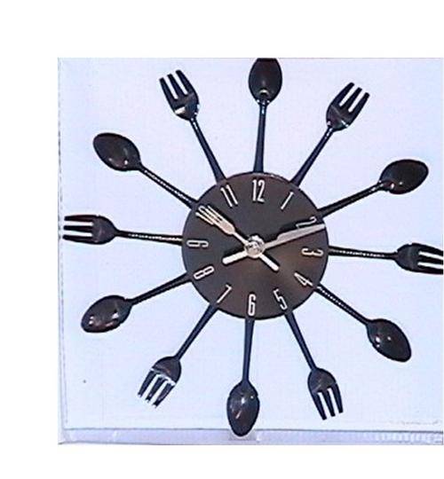 Black Utensil Wall Clock