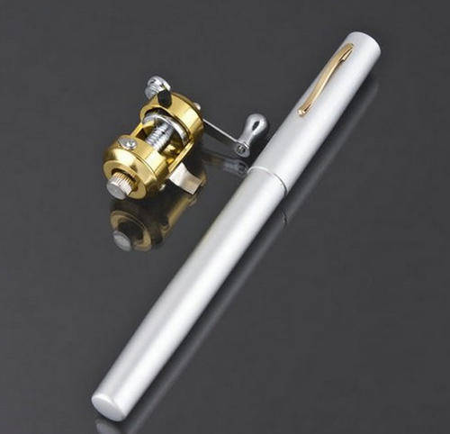 Mini Portable Telescopic Pocket Pen Fishing Rod Aluminum Alloy Pole Reel