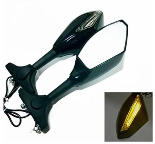 LED Turn Signals Integrated Mirror Motorcycle Suzuki Katana GSXR 600 750 1000 Hayabusa Free Shipping