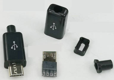 Micro USB Male 4P with Shell - Black **LOCAL STOCK**