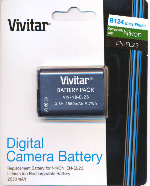 Vivitar EN-EL23 Battery for Nikon Coolpix B700 P900 S810c P610 P600
