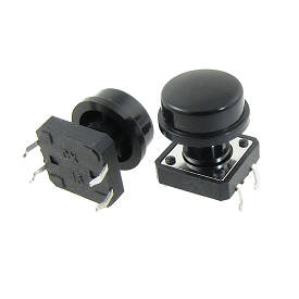 Round Button Cap for 12mm  Tactile Push Switch Black ***LOCAL STOCK***