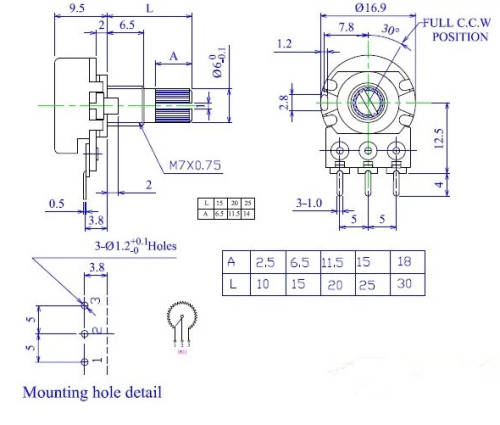 WH148 Dual Double Rotary Potentiometer 1K Linear Adjustable B1K ***LOCAL STOCK***