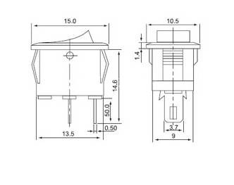KCD1-11 Rocker Switch 250V 3A SPST 15mm ON OFF Black ***LOCAL STOCK***