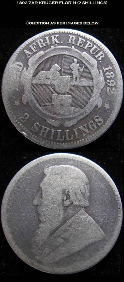 1892 ZAR KRUGER FLORIN (2 SHILLINGS)