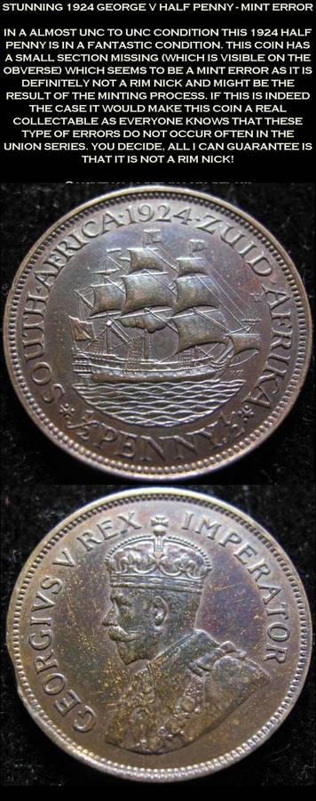 STUNNING 1924 GEORGE V HALF PENNY - MINT ERROR?