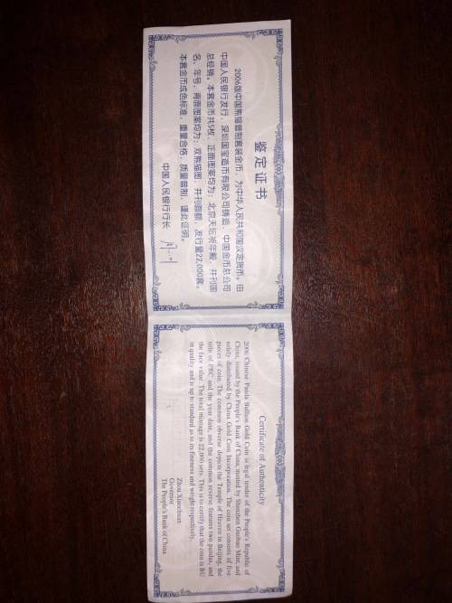 2006 Chinese Panda Bullion Gold Coin Set - Not Real